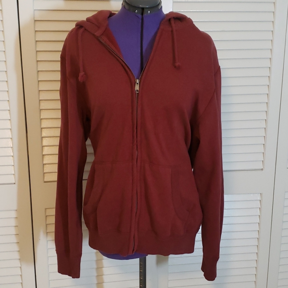 Red Camel Hoodie, Zippered  Size Large
